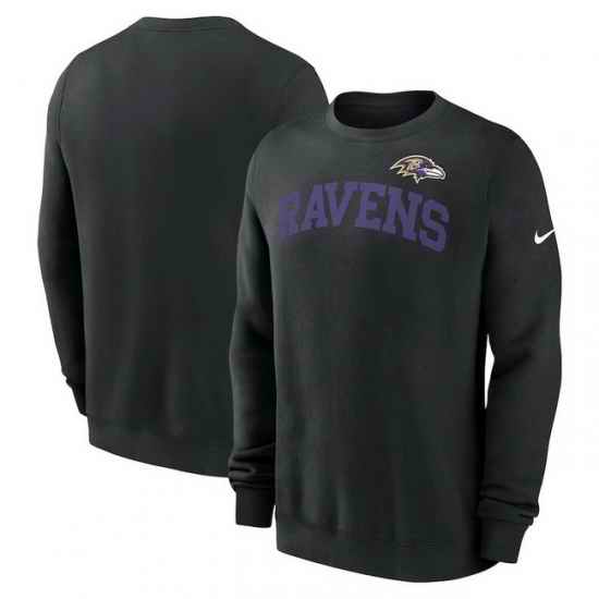 Men Nike Black Baltimore Ravens Club Pullover Sweatshirt
